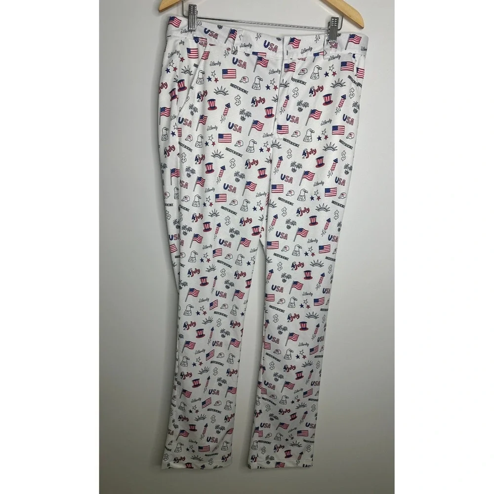 Golf Men's American Flag Stretch Golf Pants Patriotic Trousers 4th of July 33 32 - Picture 11 of 11